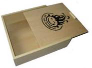 new wooden gift box with screen print logo